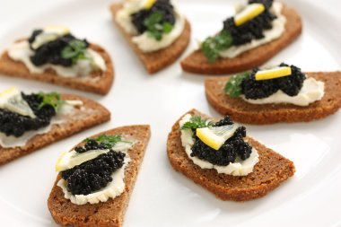 Caviar canapes clipart