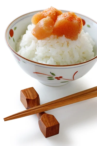 stock image Seasoned cod roe on the rice