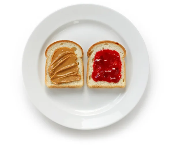 Masło orzechowe idealna galareta kanapkę — Zdjęcie stockowe