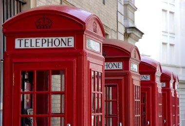 Red telephone booths clipart