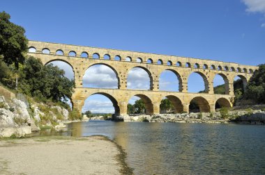 Roman aqueduct Pont du Gard, France clipart