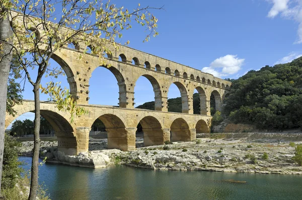 Rzymski akwedukt pont du gard, Francja — Zdjęcie stockowe