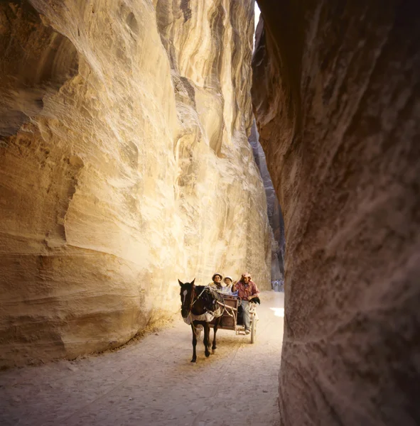The Siq in Petra, Jordan — Stock Photo, Image