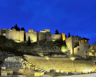 Old Roman theater in Malaga clipart