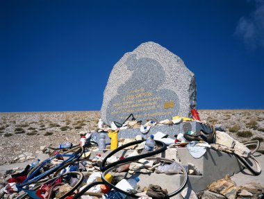 Memorial for the cyclist Tom Simpson at the Mont Ventoux clipart