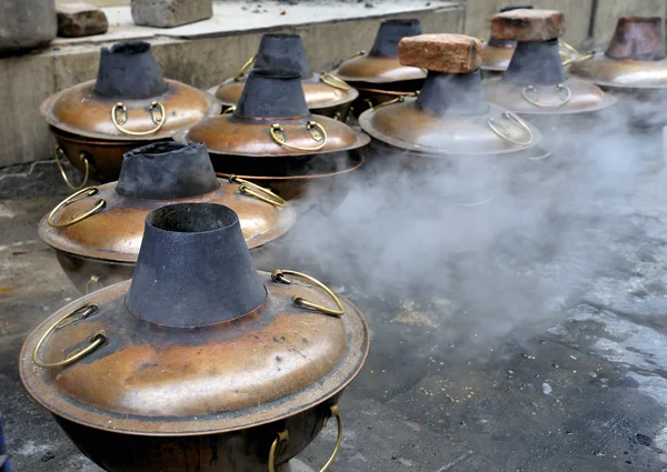 Mongoolse hot potten — Stockfoto