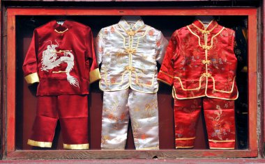 Chinese children's clothes clipart