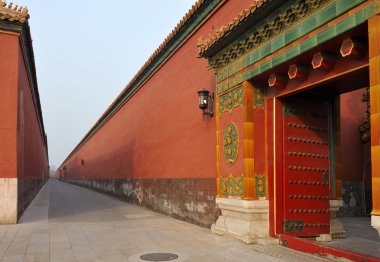 Forbidden City at sunset clipart