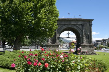 Roman Arch of Augustus in Aosta,Italy clipart