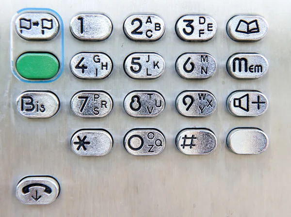 Buttons at a telephone at a phone booth — Stock Photo, Image