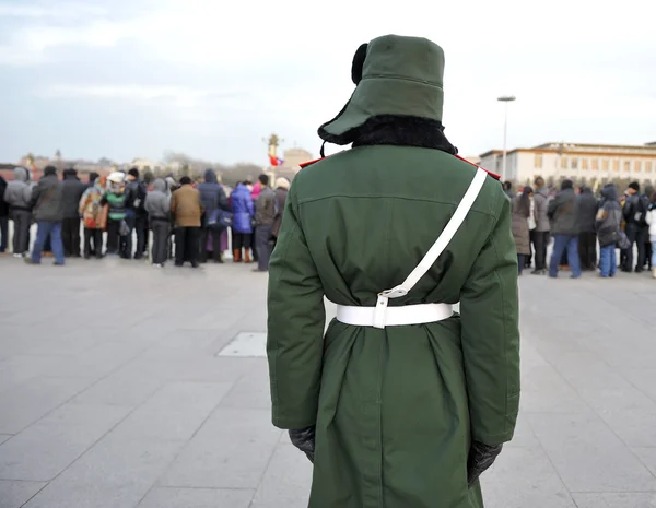 Охоронець на площі Тяньаньмень — стокове фото