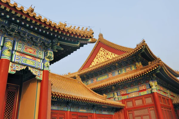 Daken op de verboden stad, beijing, china — Stockfoto