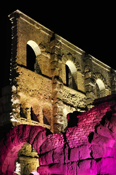 Vecchio teatro romano di notte — Foto Stock