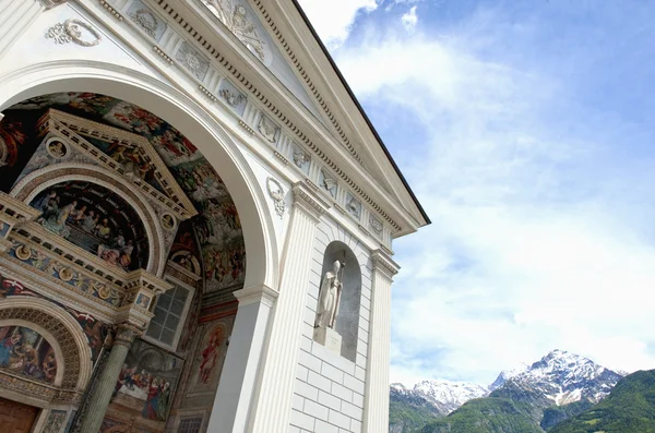 Aosta (Italy) - Cathedral facade — Stock Photo, Image