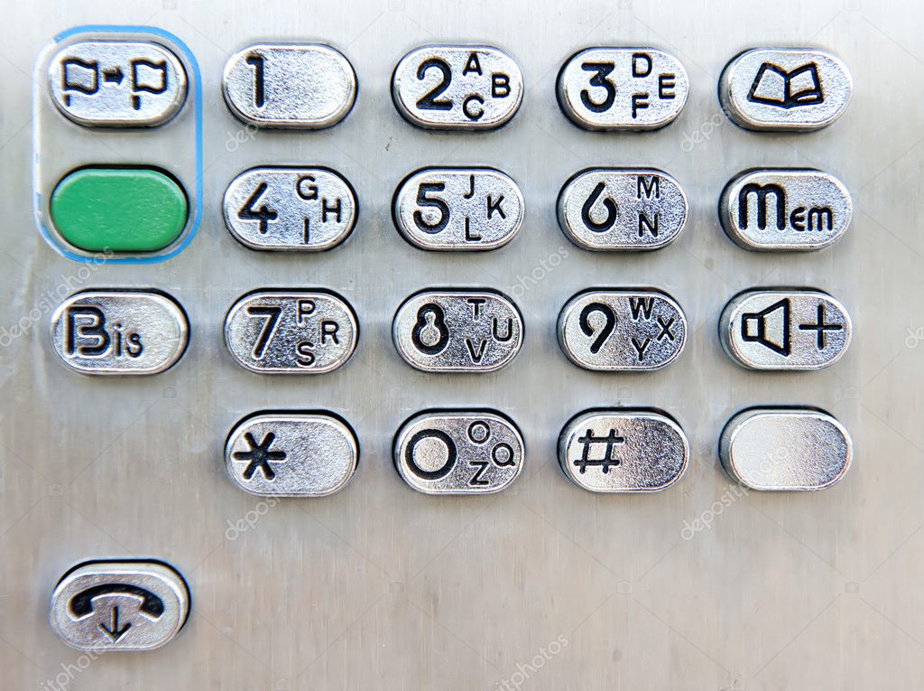 Buttons at a telephone at a phone booth