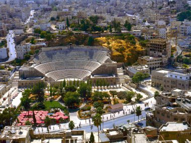 Roman amphitheatre in Amman clipart