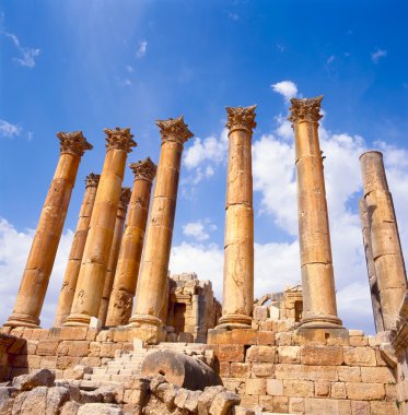 Corinthian columns in Jerash clipart