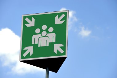 Sign for meeting point clipart