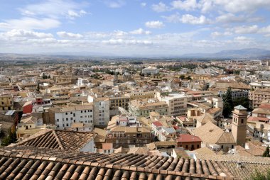 granada şehrinde albaicin kuş görünümü