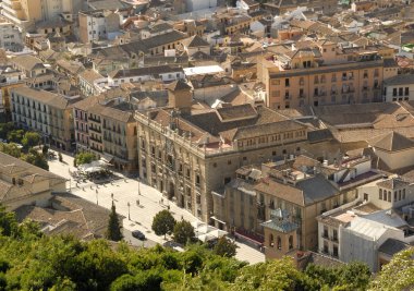 granada şehrinde albaicin kuş görünümü