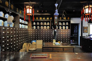 Old Chinese pharmacy clipart