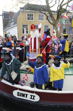 Noel Baba aboat Amerika Birleşik Devletleri üzerinden Hollanda'ya geldi.