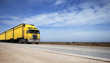 Road train in Australia clipart