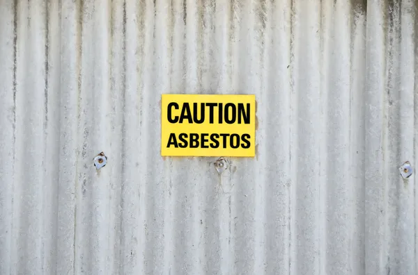 Warning for asbestos — Stock Photo, Image