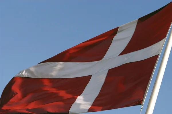 Bandeira nacional dinamarquesa — Fotografia de Stock