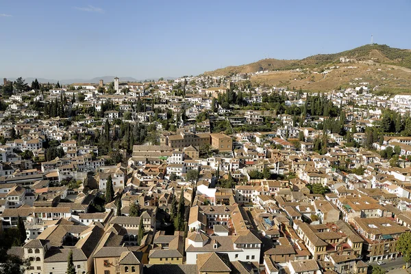 Vogelperspektive auf das Albaicin in Granada — Stockfoto