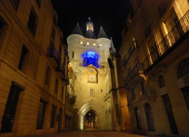 The Gosse Cloche in Bordeaux by night clipart
