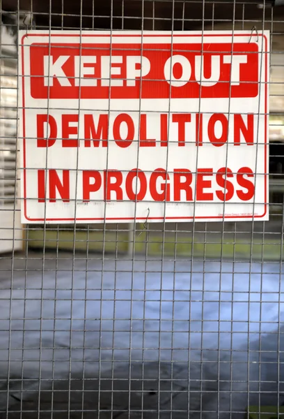 Señal de demolición — Foto de Stock