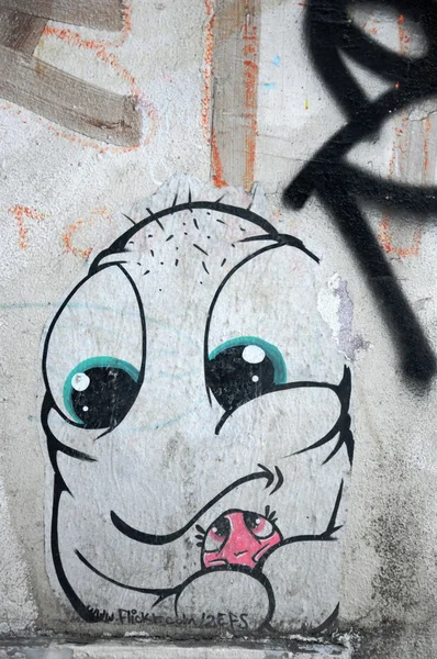 Graffiti med baby — Stockfoto