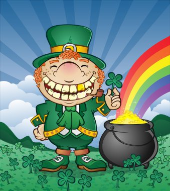 Leprechaun Pot Of Gold Cartoon Character clipart