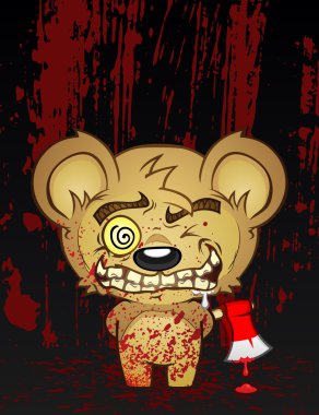 Psycho Teddy Bear clipart