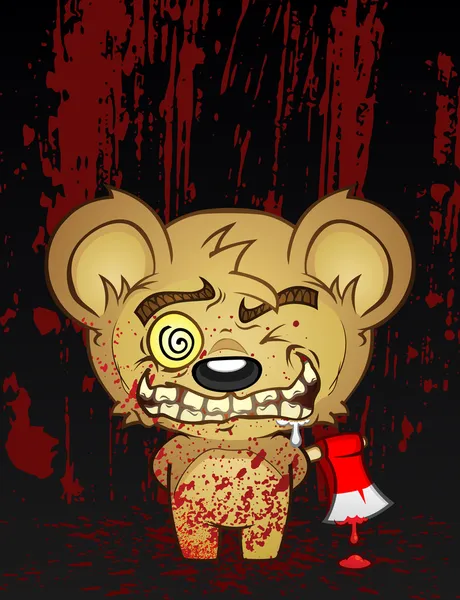 Psycho Teddy Bear — Stock Vector