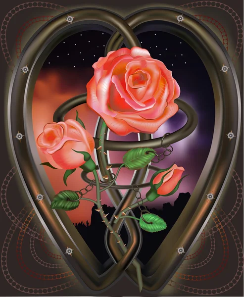 Аромат с розами — стоковый вектор