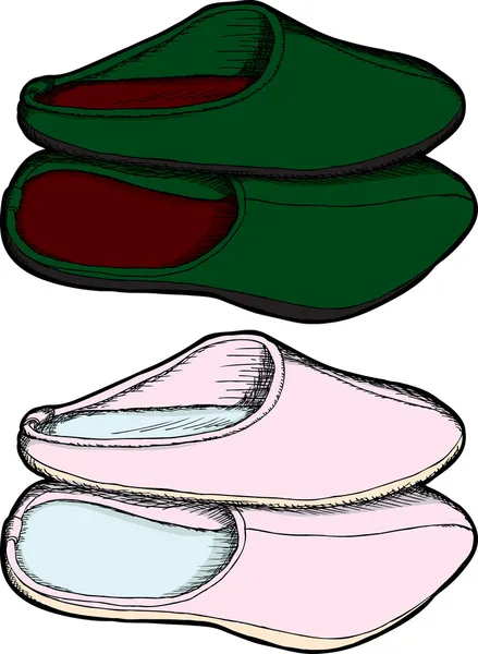 stock vector Pairs of Slippers