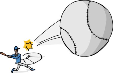 Softball Player Hits the Ball clipart