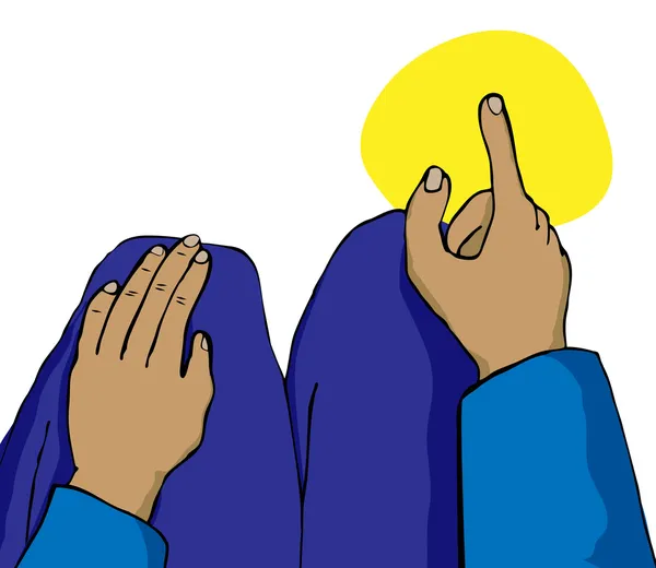 Mekke 'yi işaret eden parmak. — Stok fotoğraf