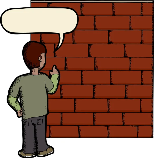 Prata med en vägg — Stockfoto