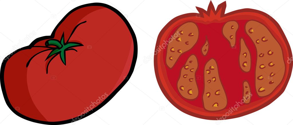 Whole and Sliced Tomato