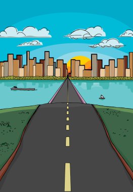 Road to a City clipart