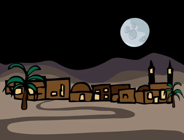 Petite ville du désert du Proche-Orient — Photo