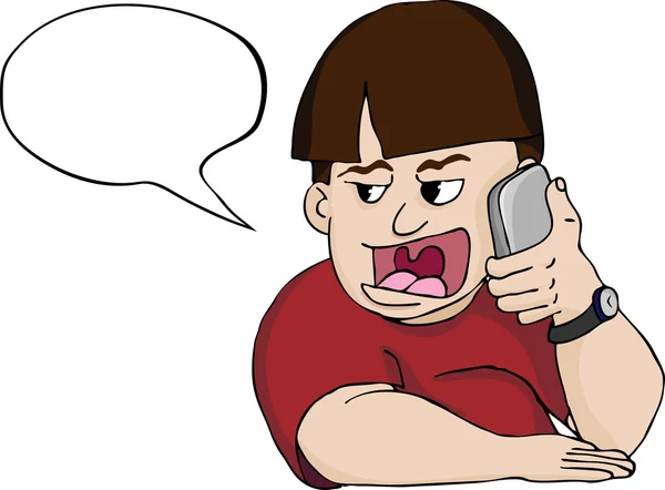 Loud Mouth Man on Phone — Stock Photo, Image