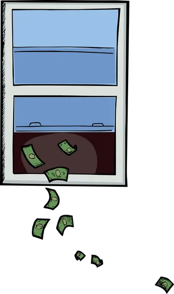 Geld uit het raam — Stockfoto