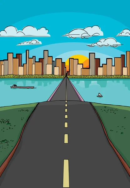 Road to a City — Stock Photo, Image