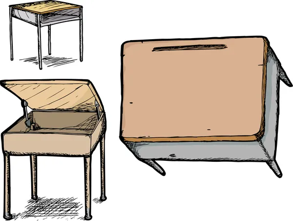 Набор школьных столов — стоковое фото