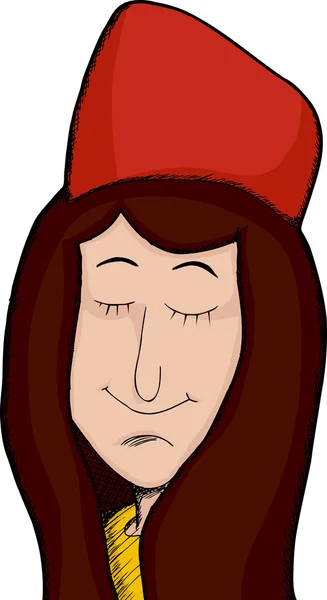 Dame in rode hoed — Stockfoto
