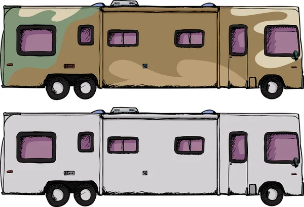 Camper camper lungo RV — Vettoriale Stock